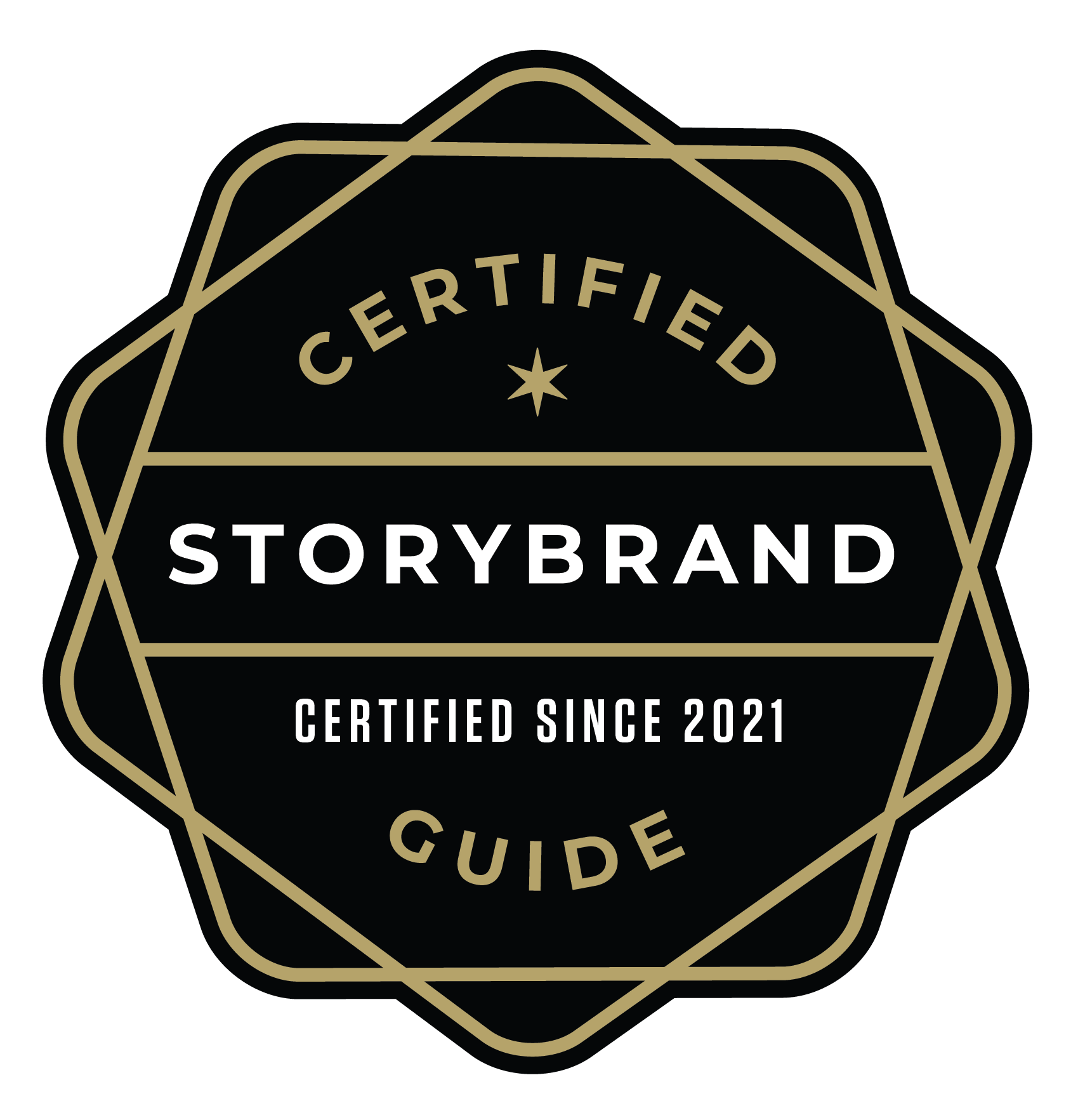 Certified StoryBrand Guide badge, certified since 2021.