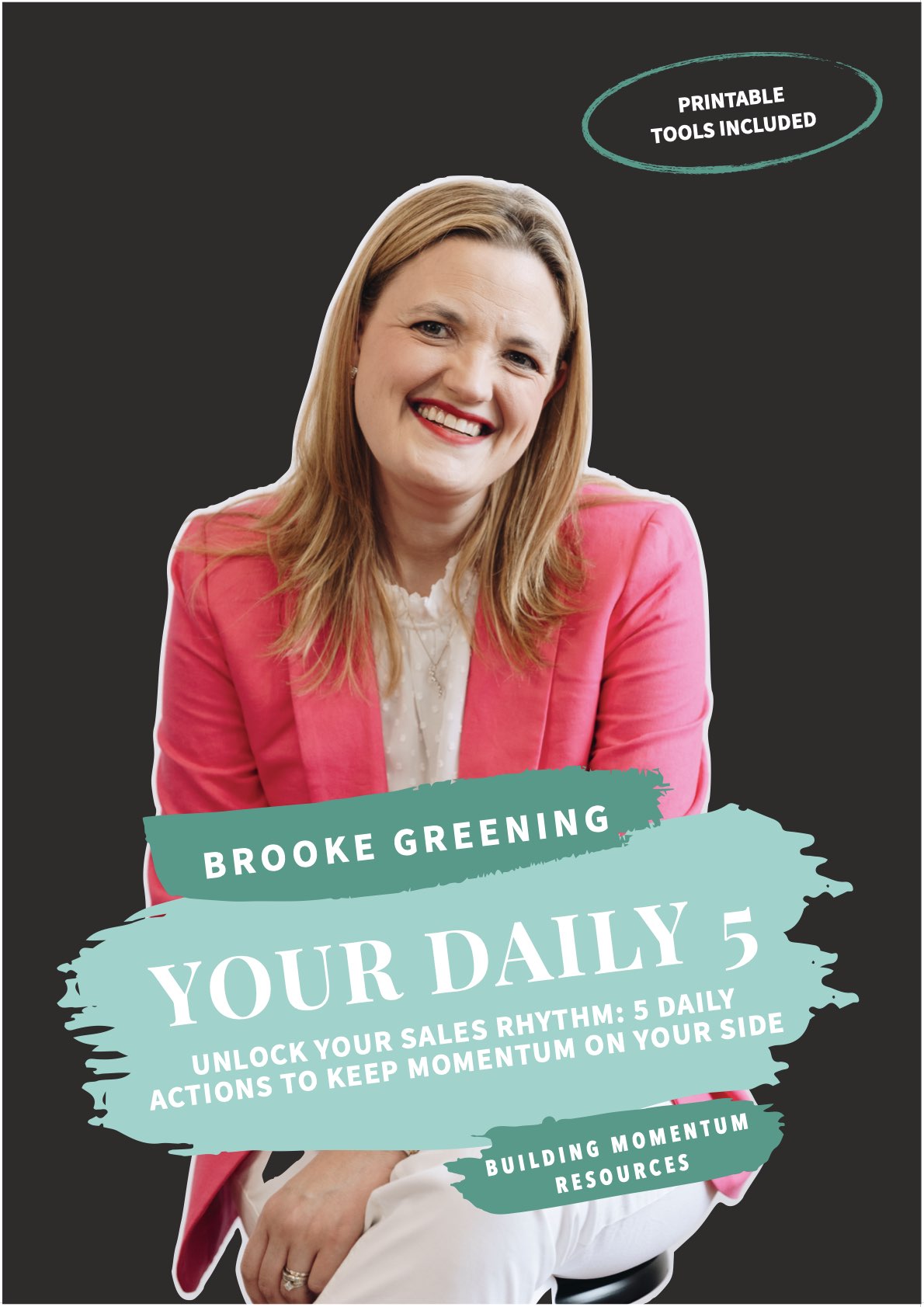 Cover image of "Your Daily Five" featuring Brooke Greening sitting down and smiling.